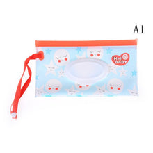 Load image into Gallery viewer, Clutch and Clean Wipes Carrying Case Eco-friendly Wet Wipes Bag Clamshell Cosmetic Pouch Easy-carry Snap-strap Wipes Container