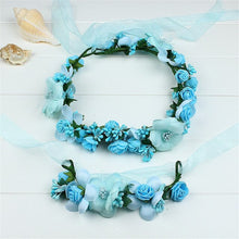 Load image into Gallery viewer, bunvel Mom and Daughter Flower Headband Mommy and Me Clothes Bohemian Style 2PCS Floral Bownot Hairband  ff

