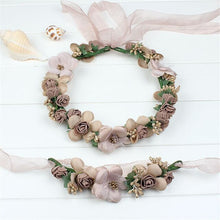 Load image into Gallery viewer, bunvel Mom and Daughter Flower Headband Mommy and Me Clothes Bohemian Style 2PCS Floral Bownot Hairband  ff
