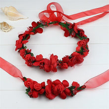 Load image into Gallery viewer, bunvel Mom and Daughter Flower Headband Mommy and Me Clothes Bohemian Style 2PCS Floral Bownot Hairband  ff
