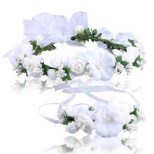 Load image into Gallery viewer, bunvel Mom and Daughter Flower Headband Mommy and Me Clothes Bohemian Style 2PCS Floral Bownot Hairband  ff
