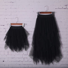 Load image into Gallery viewer, Mother Daughter Lace Tutu Skirt Mom and Daughter Dress Sisters Clothes Children's Veil Irregular Princess Dress Matching Family
