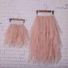 Load image into Gallery viewer, Mother Daughter Lace Tutu Skirt Mom and Daughter Dress Sisters Clothes Children's Veil Irregular Princess Dress Matching Family
