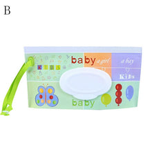 Load image into Gallery viewer, 1PCS Portable Baby Wet Wipes Storage Bag Stroller Carrying Case Easy Carry Snap Strap Wipes Container Clamshell Cosmetic Pouch
