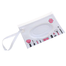 Load image into Gallery viewer, 1PCS Portable Baby Wet Wipes Storage Bag Stroller Carrying Case Easy Carry Snap Strap Wipes Container Clamshell Cosmetic Pouch
