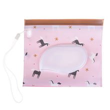 Load image into Gallery viewer, 1PCS Portable Baby Wet Wipes Storage Bag Stroller Carrying Case Easy Carry Snap Strap Wipes Container Clamshell Cosmetic Pouch
