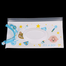Load image into Gallery viewer, 1PCS Portable Baby Wet Wipes Storage Bag Stroller Carrying Case Easy Carry Snap Strap Wipes Container Clamshell Cosmetic Pouch
