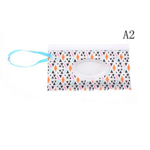 Load image into Gallery viewer, 1PCS Portable Baby Wet Wipes Storage Bag Stroller Carrying Case Easy Carry Snap Strap Wipes Container Clamshell Cosmetic Pouch
