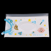 Load image into Gallery viewer, 1PCS Portable Baby Wet Wipes Storage Bag Stroller Carrying Case Easy Carry Snap Strap Wipes Container Clamshell Cosmetic Pouch
