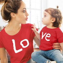 Load image into Gallery viewer, Summer new family outfit clothes mom and me t-shirt mother daughter red love print mother and daughter tops mom and me clothes
