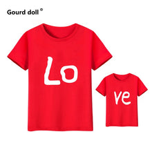 Load image into Gallery viewer, Summer new family outfit clothes mom and me t-shirt mother daughter red love print mother and daughter tops mom and me clothes
