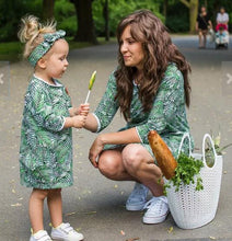 Load image into Gallery viewer, YUXIC Family Matching Dress Green Color Mother Daughter Dresses 2020 Summer Fashion Kids Dress Mommy and Me Outfits Child Cloth
